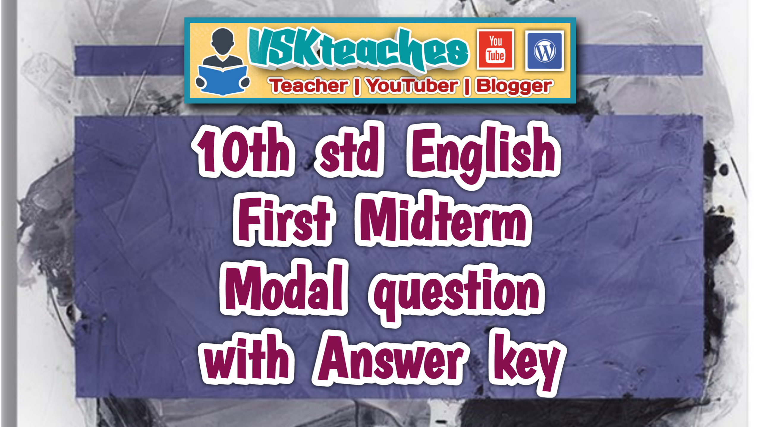 10th std English First-Midterm model question with answer