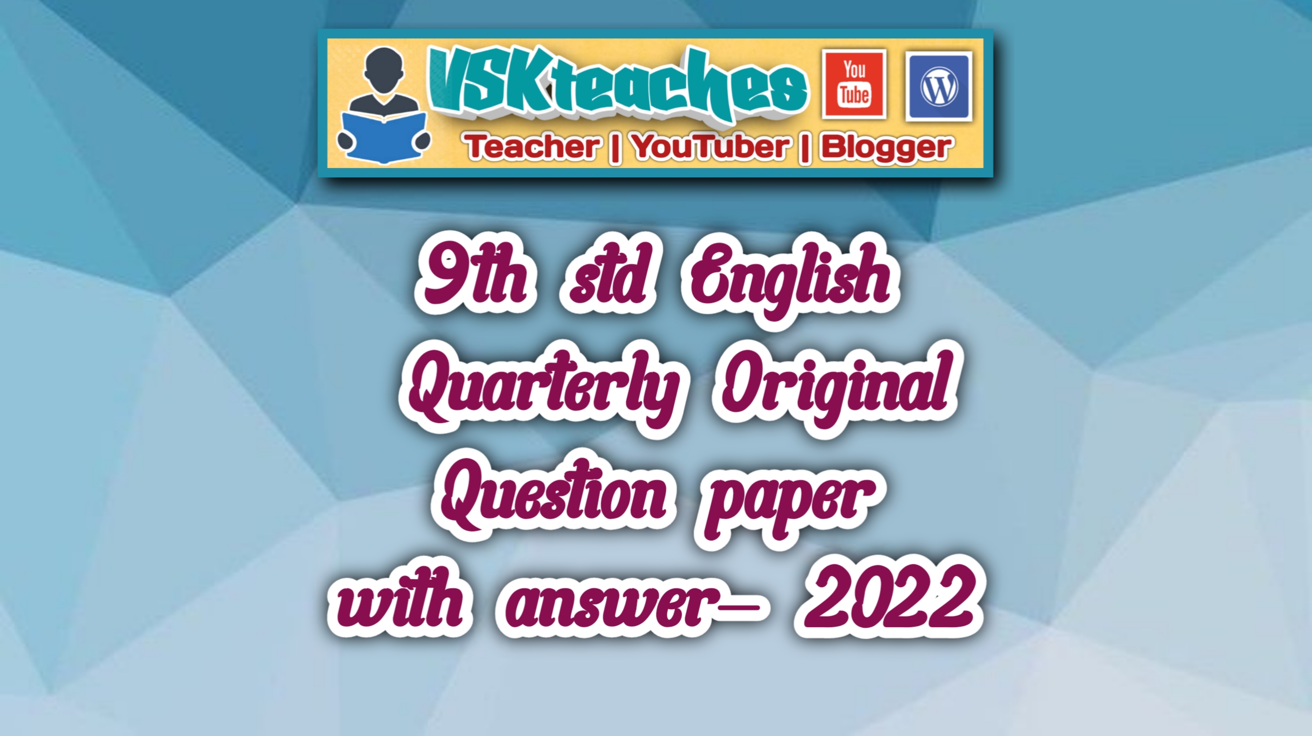 9th std English Quarterly Question and Answer 2022