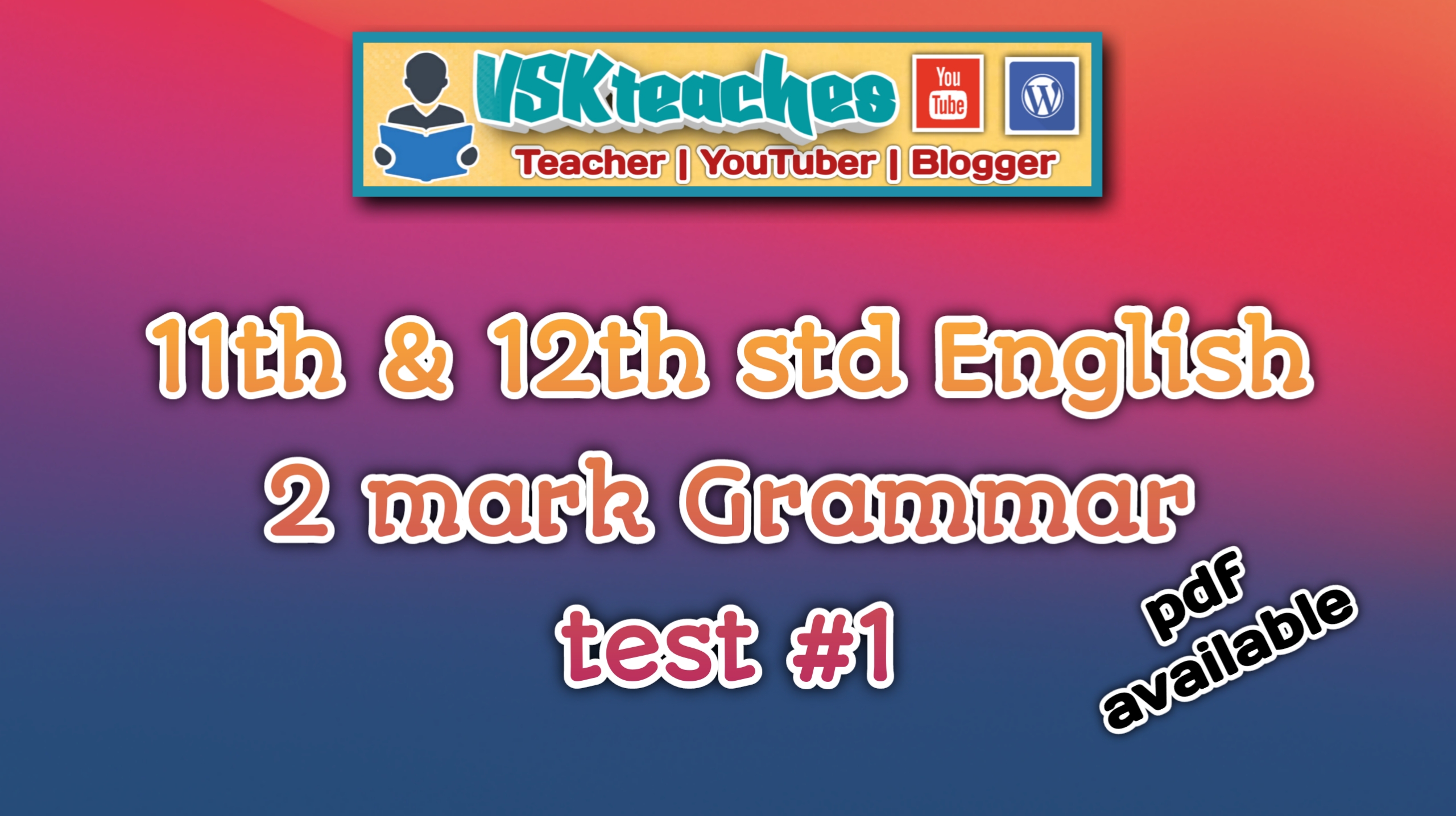 11th&12th English 2mark grammar-test1