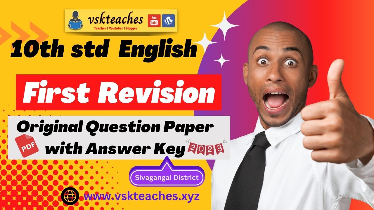 10th English First Revision Original Question with answer key 2023