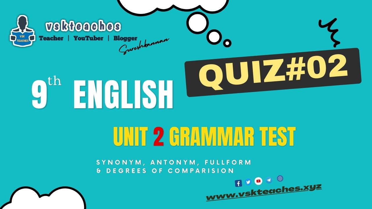 9th English Unit-2 Grammar-Test