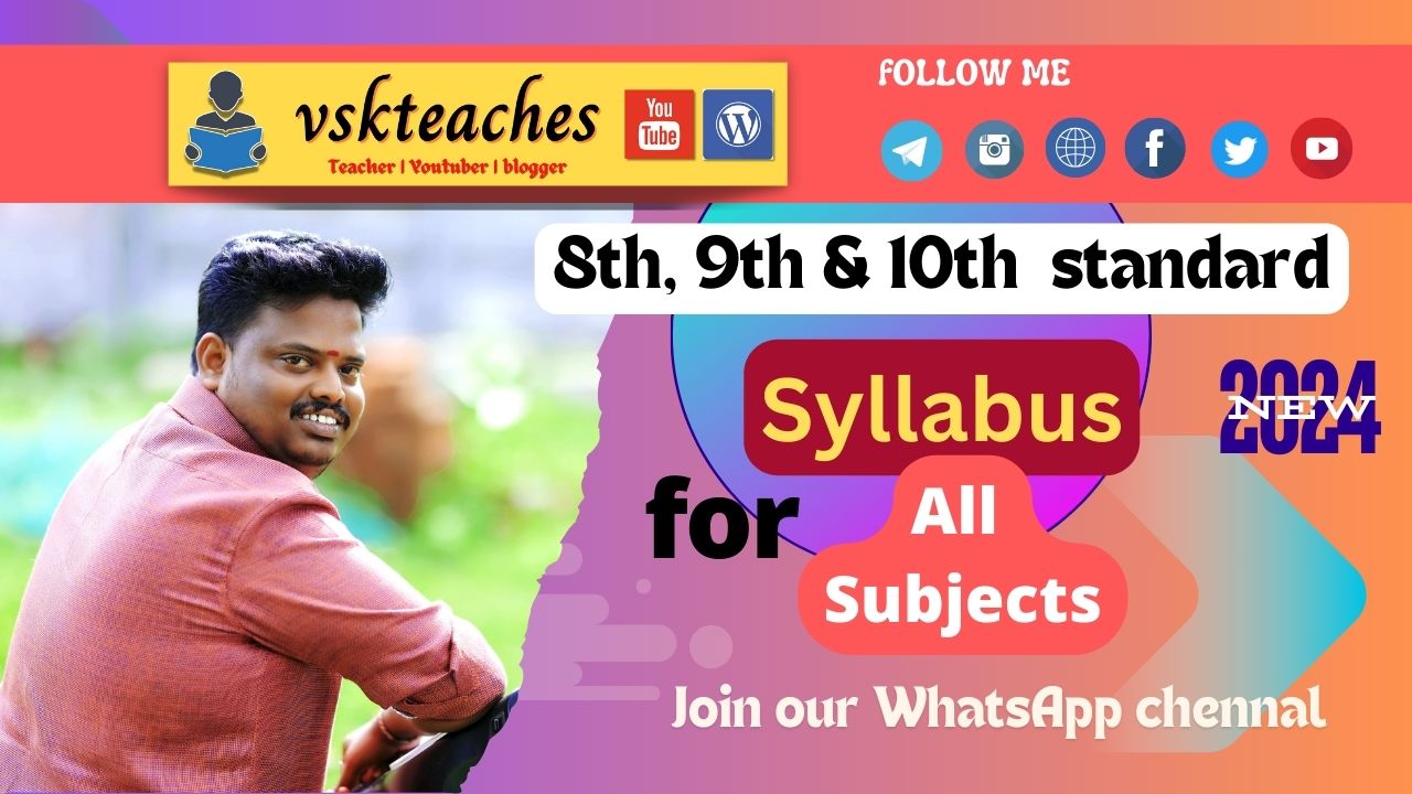 8th, 9th & 10th std syllabus 2024-25