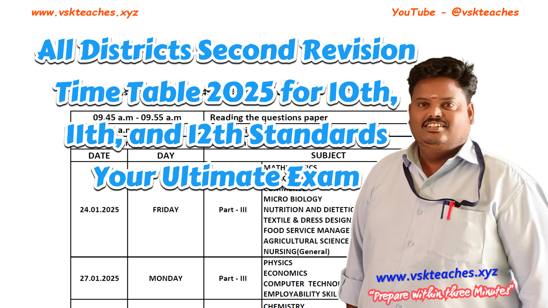 Second Revision Time Table 2025 10th, 11th, and 12th